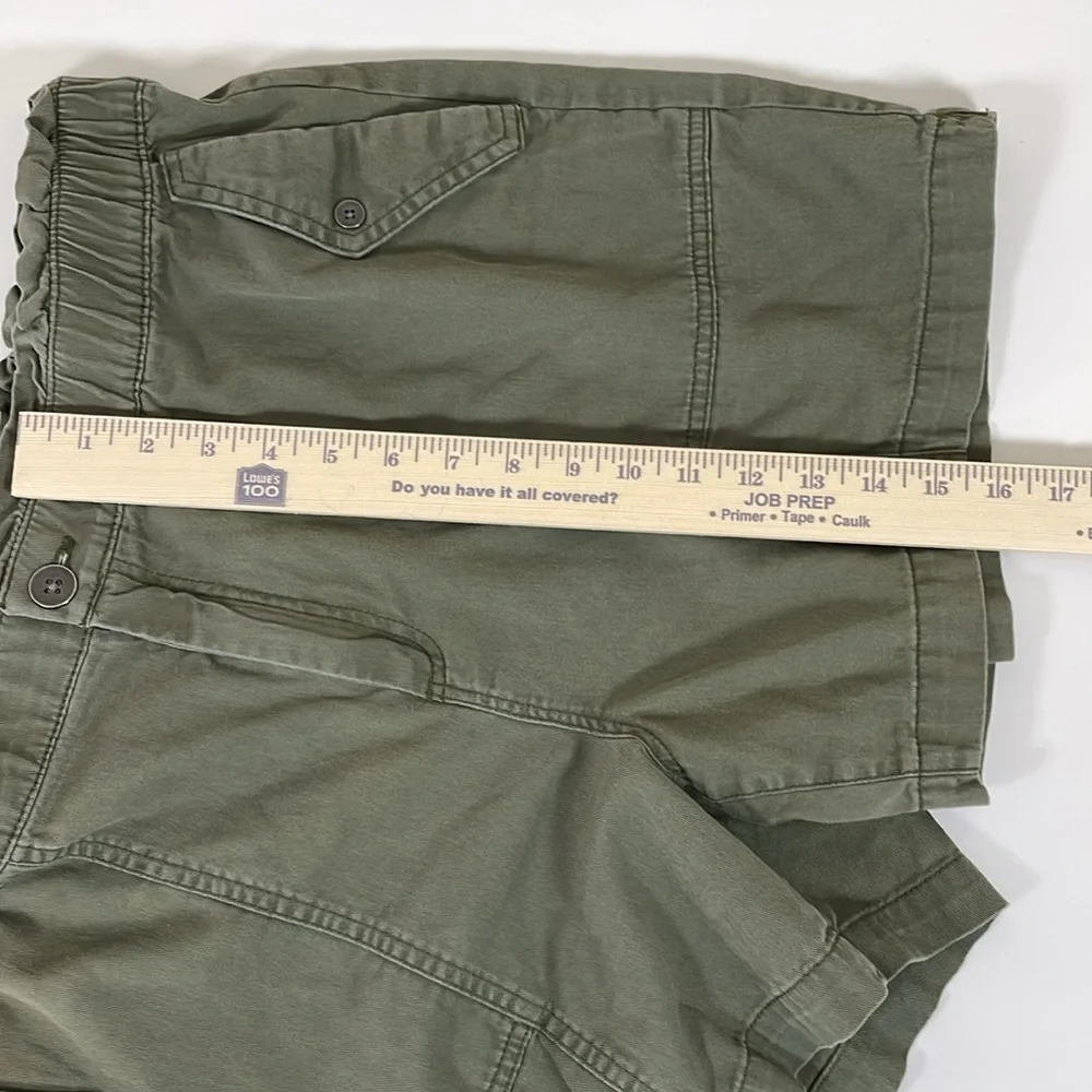 OLD NAVY Women’s Olive Paper Bag Elastic Waist Button Pockets LG Shorts‎ Casual - Picture 4 of 11
